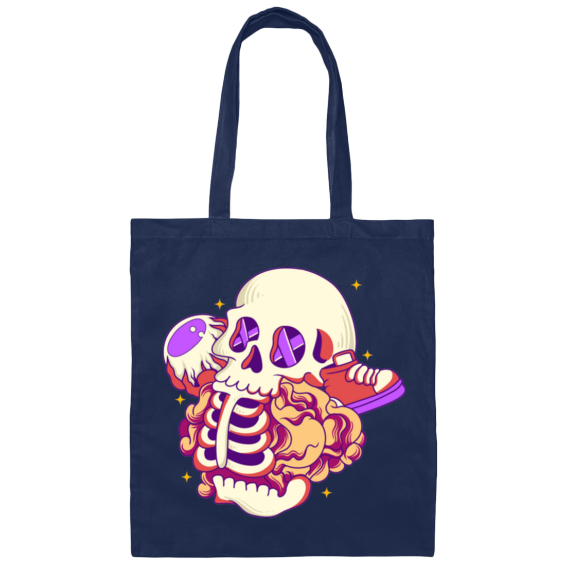 Skull Lover, Sneaker Lover, Skull Eat Sneaker, Psychology Skull Canvas Tote Bag