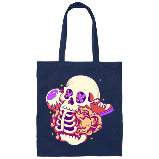 Skull Lover, Sneaker Lover, Skull Eat Sneaker, Psychology Skull Canvas Tote Bag