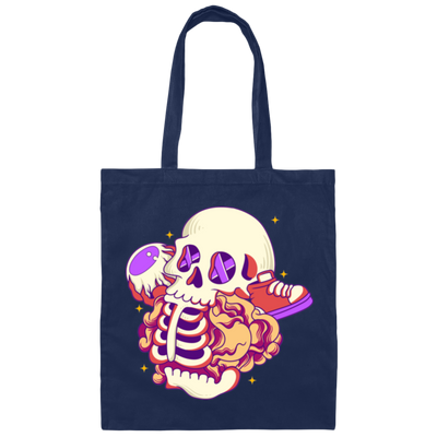 Skull Lover, Sneaker Lover, Skull Eat Sneaker, Psychology Skull Canvas Tote Bag