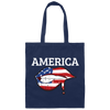 America Flag, USA Flag Lip, Sexy America, July 4th Gift, Best American Canvas Tote Bag
