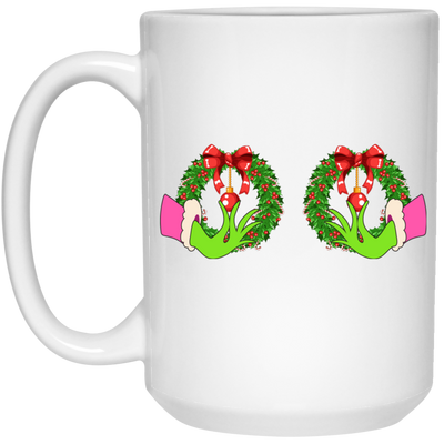 Funny Christmas, Grinch's Hands On The Boobs, Merry Titsmas, Merry Christmas, Trendy Chrismas White Mug