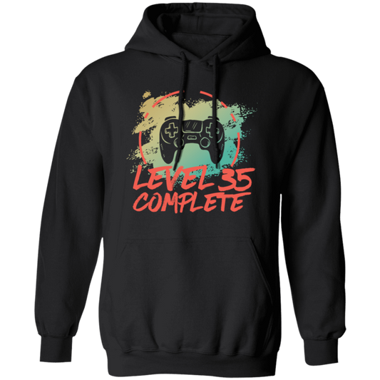 Level 35 Complete, Vintage 35th Wedding, Anniversary 35th, Best 35th Gift Pullover Hoodie