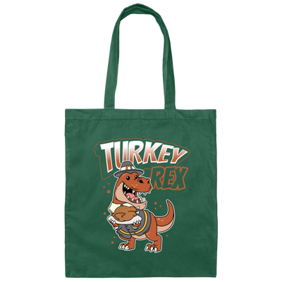 Thanksgiving Dinosaur, Turkey Rex Dino, Thanksgiving Dinner, Awesome Thanksgiving Gift Canvas Tote Bag