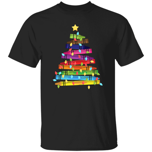 Crayon Xmas Tree, Crayon-mas Tree With Light Line, Merry Christmas, Trendy Christmas Unisex T-Shirt