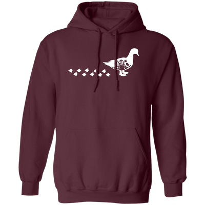 Duck Silhouette, Ducks Trace, Duck Footprint Pullover Hoodie