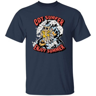 Cat Surfer Enjoy Summer, Surfing On The Beach, Summer Vacation Unisex T-Shirt