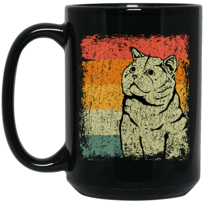 Cat Lover, Vintage British Shorthair Cat, Love Shorthair Cat, Luxury Cat Black Mug