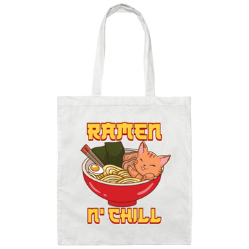 Ramen Cat Anime, Ramen Fan Gift Canvas Tote Bag