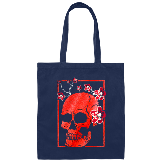 Japanese Demon Art Face Skull Devil Oni Harajuku Canvas Tote Bag