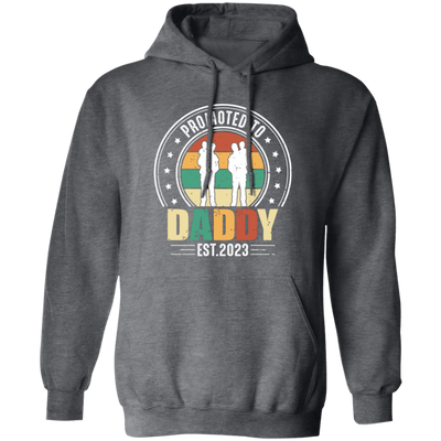 Promoted To Daddy, Retro Dad And Son, Father's Day Gifts Pullover Hoodie