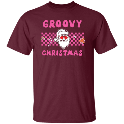 Groovy Christmas, Cool Santa, Pink Groovy Xmas, Merry Christmas, Trendy Christmas Unisex T-Shirt