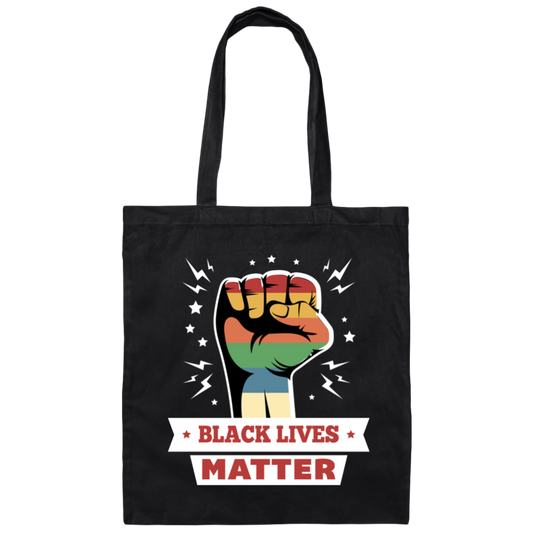 Black Lives Matter, Black History Month, Retro Black Love Life Canvas Tote Bag