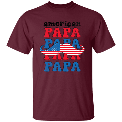 American Papa, Papa, Father's Day, Beard American Dad Unisex T-Shirt