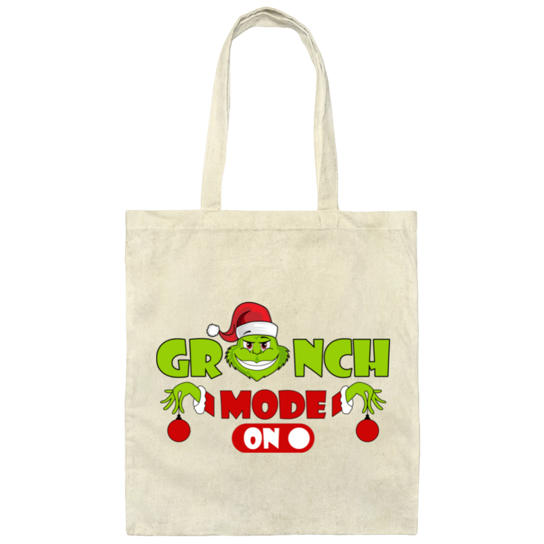 Grinch Mode On, Best Grinch, Christmas Season, Grinchmas, Trendy Halloween Canvas Tote Bag