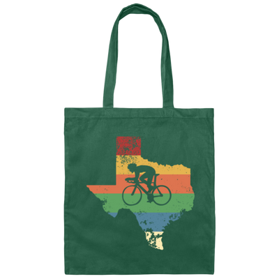 Retro Texas Biker Love Mountain Biking Distressed Canvas Tote Bag