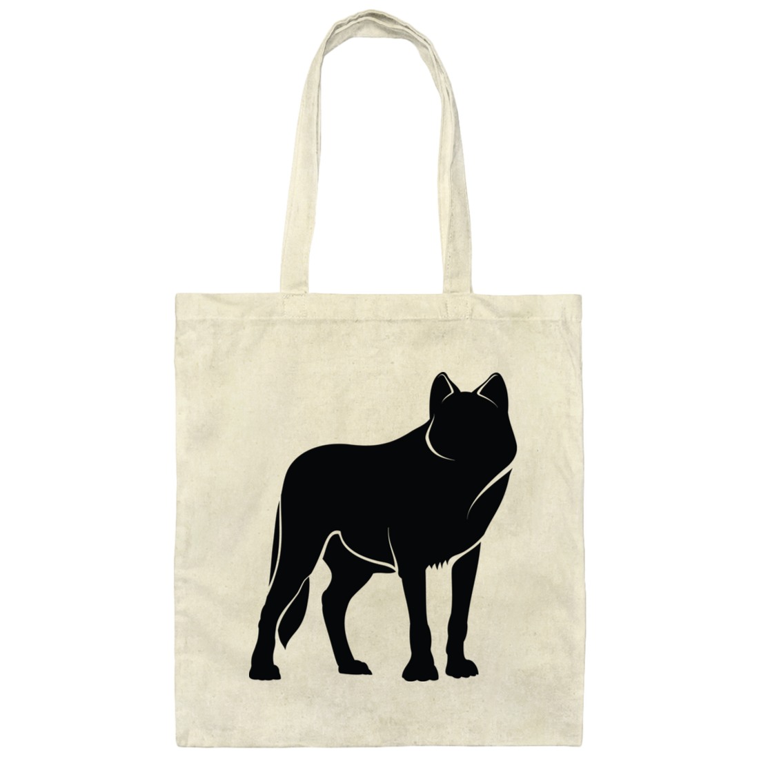 Fox Silhouette, Show Fox, Fox In Abstract, Animal Silhouette Black Canvas Tote Bag