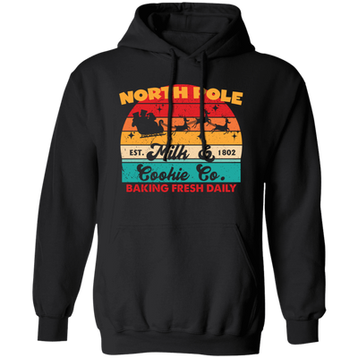 North Pole, Milk And Cookie, Baking Fresh Daily, Retro Christmas, Merry Christmas, Trendy Christmas Pullover Hoodie