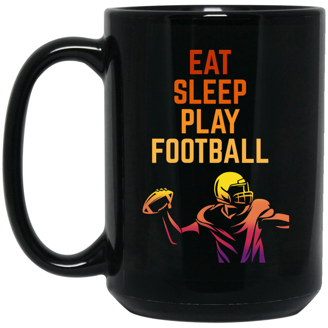 Eat Sleep Play Football, Love American Football, Retro Football Black Mug
