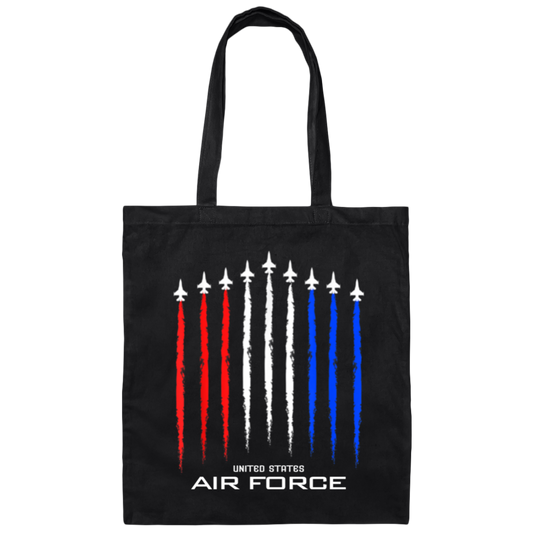 American Flag, Air Force, US Veterans, 4th Of July, Love Plane Gift Canvas Tote Bag