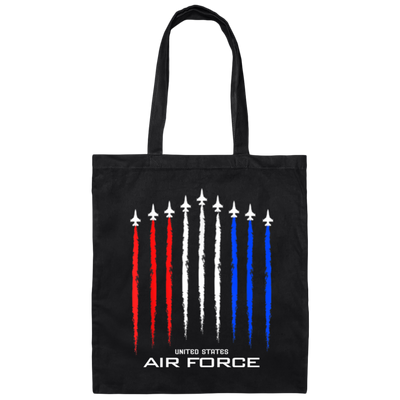 American Flag, Air Force, US Veterans, 4th Of July, Love Plane Gift Canvas Tote Bag