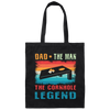 Retro Dad, The Man, The Cornhole Legend, Retro Cornhole Canvas Tote Bag