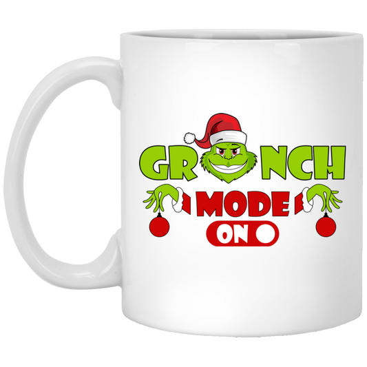 Grinch Mode On, Best Grinch, Christmas Season, Grinchmas, Trendy Halloween White Mug