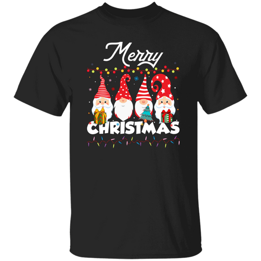 Gnome Xmas, Set Of Gnome, Cute Gnome, Xmas Lights, Merry Christmas, Trendy Christmas Unisex T-Shirt