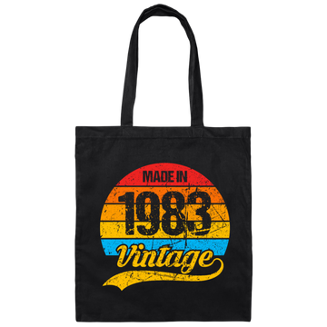 1983 Vintage Gift, Retro 1983 Lover, Birthday Gift Love Canvas Tote Bag