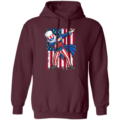 Dabbing Uncle, 4th Of July Gift, Great July 4th, American Flag, US Dabbing Pullover Hoodie