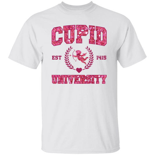 Cupid University, Est 1415, Pink Glitter Cupid, Glitter Valentine, Valentine's Day, Trendy Valentine Unisex T-Shirt