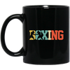 Vintage Color Boxing, Fight Sport, Sporty Two Man Fight, Gift For Man Black Mug