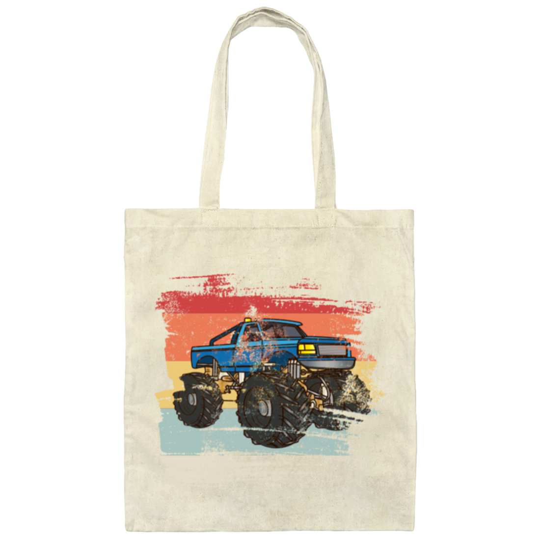 Retro Monster Truck TShirt, Gift For Monster Truck Driver Canvas Tote Bag