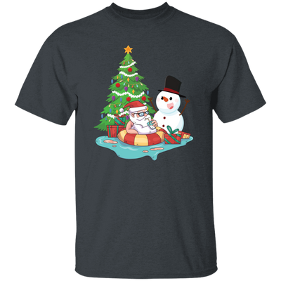 Funnny Santa, Merry Christmas Snow White, Santa In Pool, Trendy Halloween Unisex T-Shirt