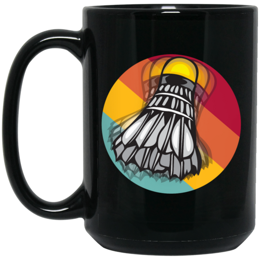 Retro Unique Badminton, Shuttlecock Perfect Gift Idea, For All Badminton Players And Lovers Black Mug