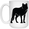 Fox Silhouette, Show Fox, Fox In Abstract, Animal Silhouette Black White Mug