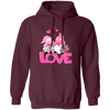 Gnome Couple, Cute Couple, Pink Gnome, Love Couple, Valentine's Day, Trendy Valentine Pullover Hoodie