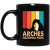 Arches National Park, Retro Arches, Arches Silhouette Black Mug