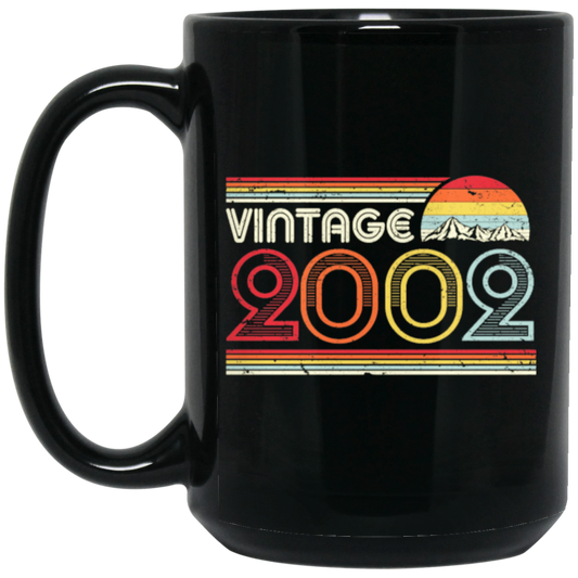 18th 2002 Birthday Gift, Product Classic, Vintage 2002, Love 2002 Black Mug