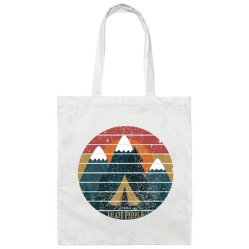 Retro I Hate People, I Love Camping , Camping Lover Gift Canvas Tote Bag
