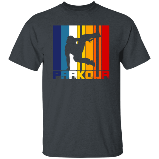 Retro Parkour Jumping, Birthday Gift, Free Running, Climbing Movement Unisex T-Shirt
