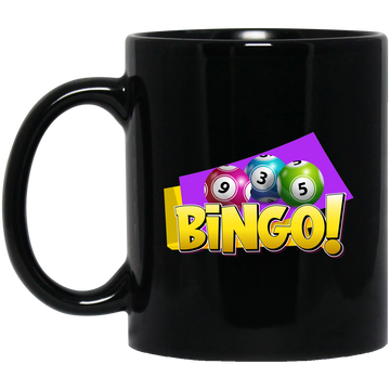 Bingo Balls, Love Bingo, Funny Bingo Game, Funny Game Black Mug