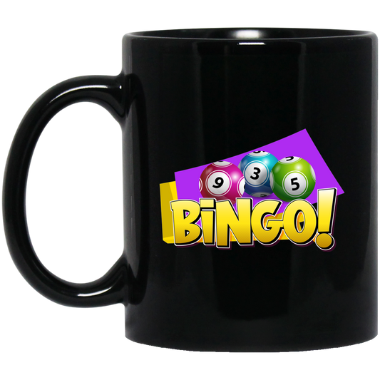 Bingo Balls, Love Bingo, Funny Bingo Game, Funny Game Black Mug