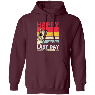 Alpaca Llama Vintage, Happy Last Day Of School Pullover Hoodie