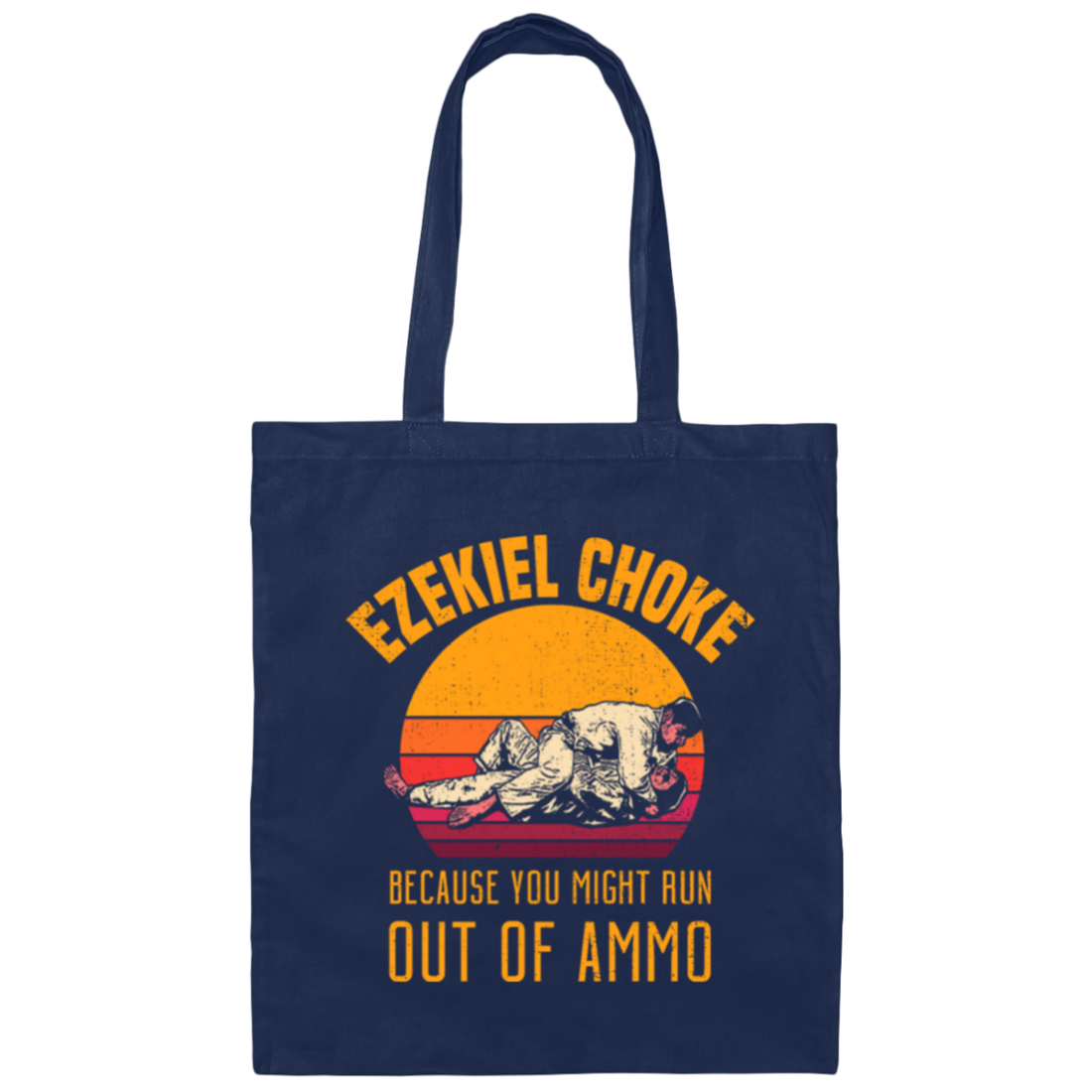 Funny Jiu Jitsu, Ezekiel Choke, Retro Jiujitsu Gift Canvas Tote Bag