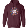 American Baseball, Sunflower Baseball, Leopard Sunflower-1 Pullover Hoodie