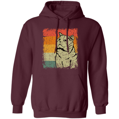 Cat Lover, Vintage British Shorthair Cat, Love Shorthair Cat, Luxury Cat Pullover Hoodie