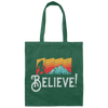 Retro Bigfoot, Believe Bigfoot Sasquatch, Retro Bigfoot Love Gift Canvas Tote Bag