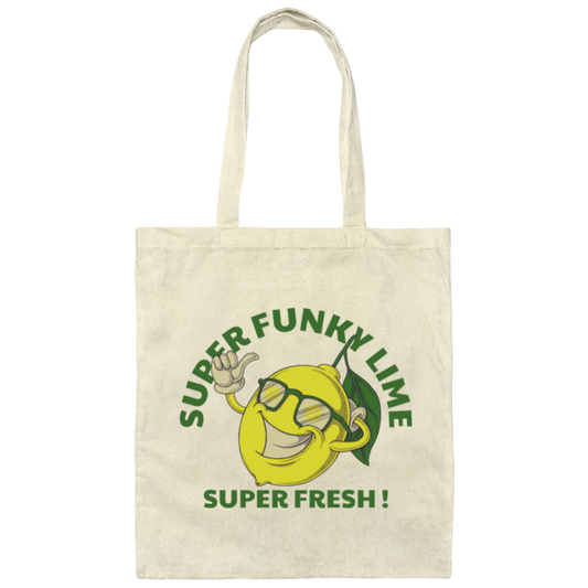 Super Funky Lime Super Fresh, Fresh Lime, Lime Fruit Canvas Tote Bag
