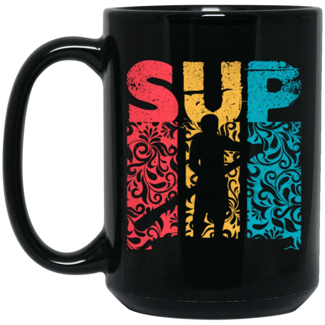 Time For Summer SUP, Paddle Board For Everyone Love Boating Black Mug