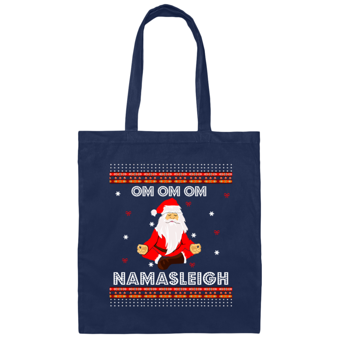 Funny Santa Yoga Namasleigh Ugly Sweater Jumper Christmas Canvas Tote Bag